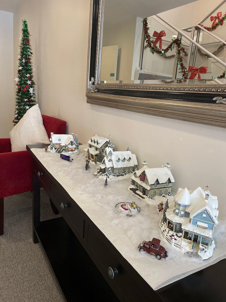 christmas decorations on a table