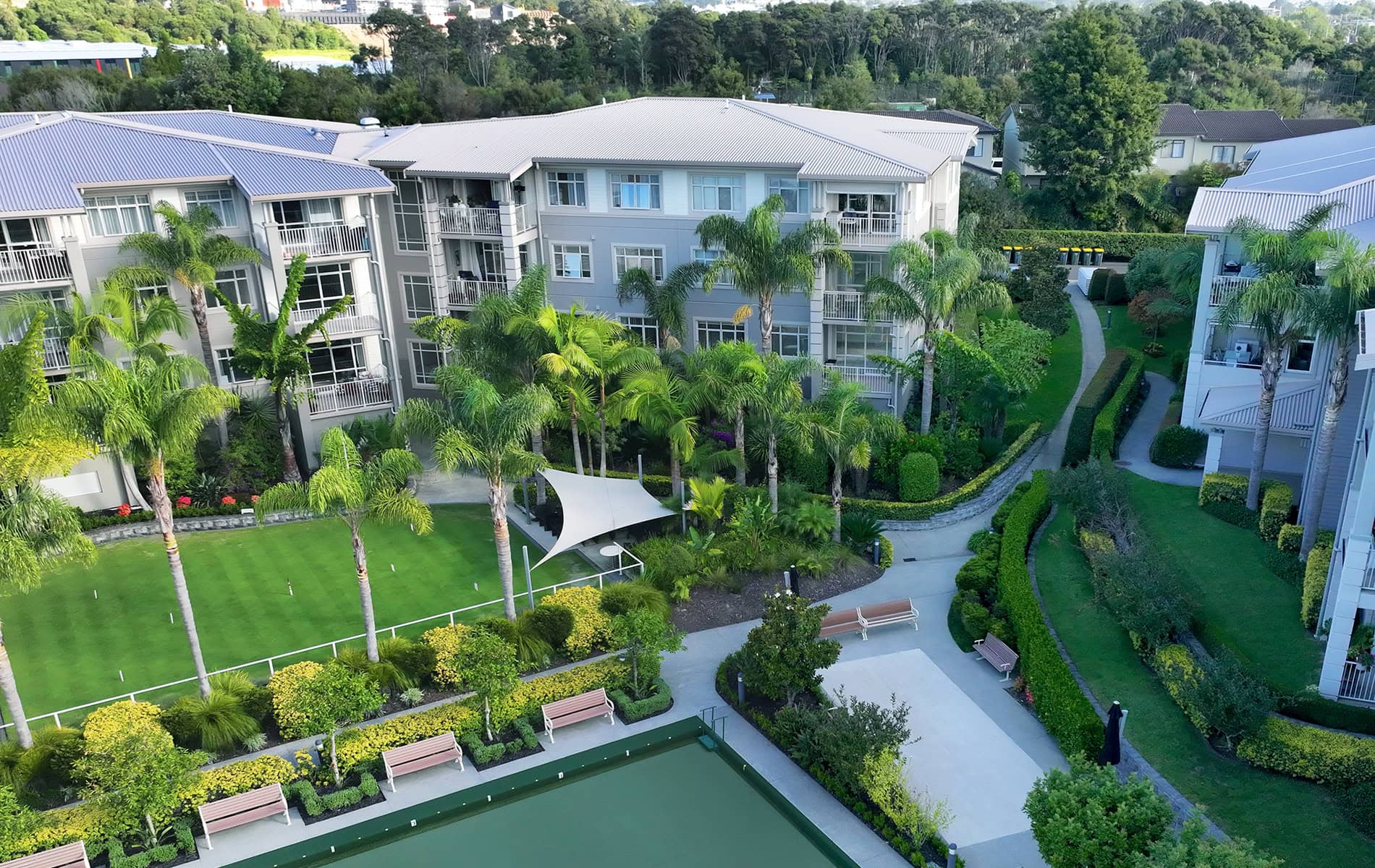 sky view of a retirement village